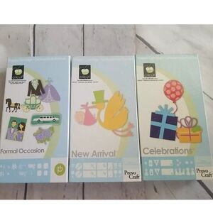 Lot of 3 Cricut Cartridges New Arrival Formal Occasion Celebration complete